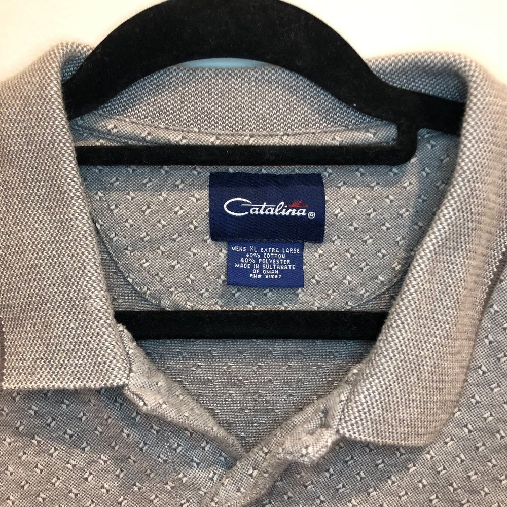 Catalina Polo Shirt Short Sleeve Gray Dotted Golf Men's size XL
